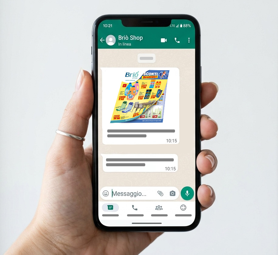 Chat di assistenza Briò Shop su WhatsApp